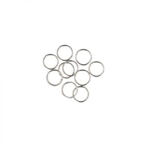Silver Colored Split Rings - 8 x 1 mm (10 Pieces)