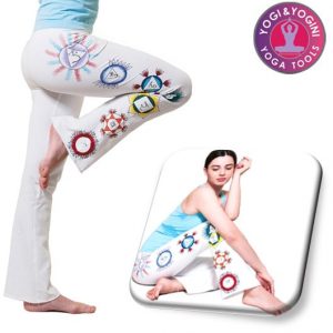 Yoga Hand Painted Chakra Pants Cotton White S