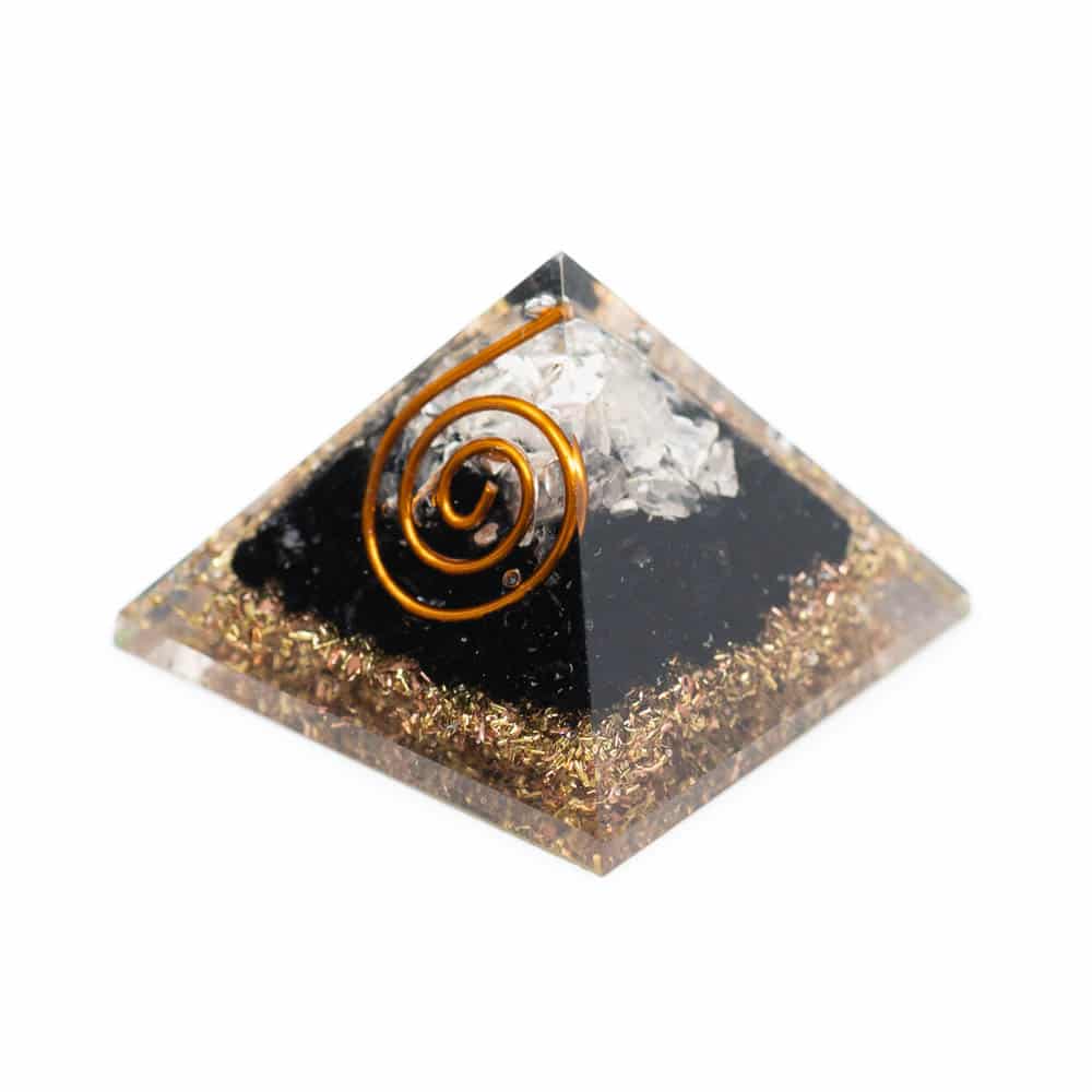 Orgonite Pyramid Mini Black Tourmaline & Rock Crystal (25 mm)
