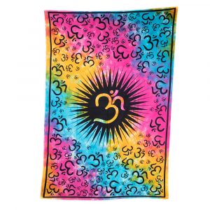 Tapestry Spiritual Cotton with Colourful OHM Authentic (215 x 135 cm)