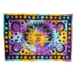 Tapestry Spiritual Cotton with Colourful Sun & Moon Authentic (215 x 135 cm)