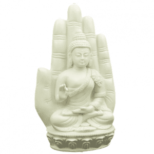 Buddha In Hand White - 23 Cm