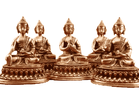 Dhyani Buddha Statuettes - 10 Cm (Set Of 5 - 300 Grams)