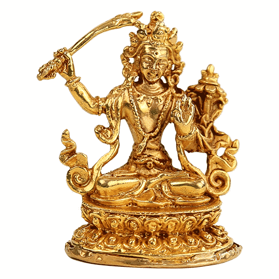 Mini Statue Manjushri Gold - 5 Cm