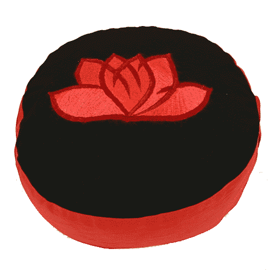 Meditation Cushion Lotus (Black And Red)