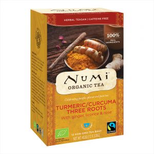 Numi Organic Kurkuma Tea Three Roots -- 12x3.35g