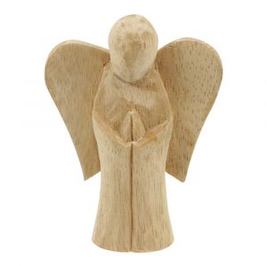 Angel Figurine Wood - Light - S -10 cm