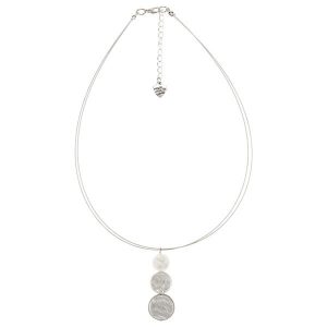 Necklace Capiz Shell Silver/Grey
