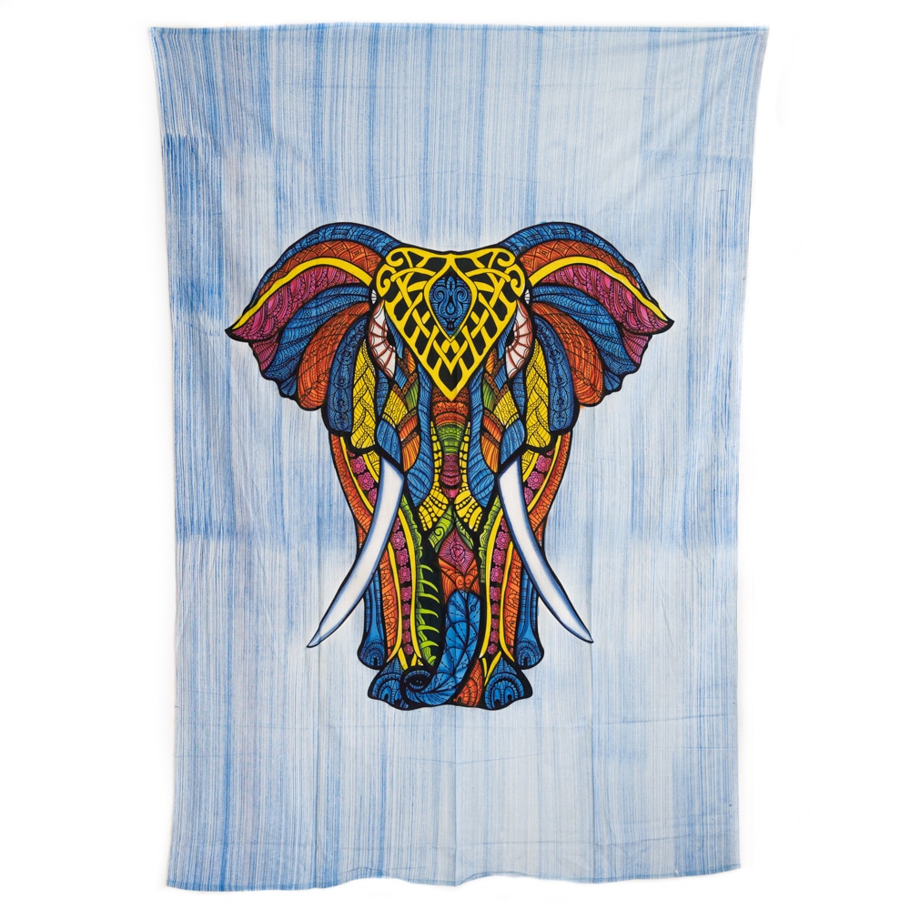 Tapestry Elephant Cotton Colourful Authentic (215 x 135 cm)