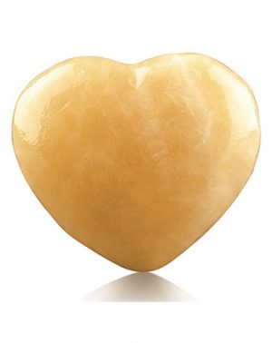 Calcite Yellow Gemstone Heart 45 mm