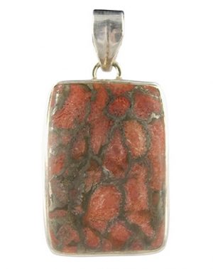 Mohave turquoise Red (Colored) Pendant in Silver Model 4