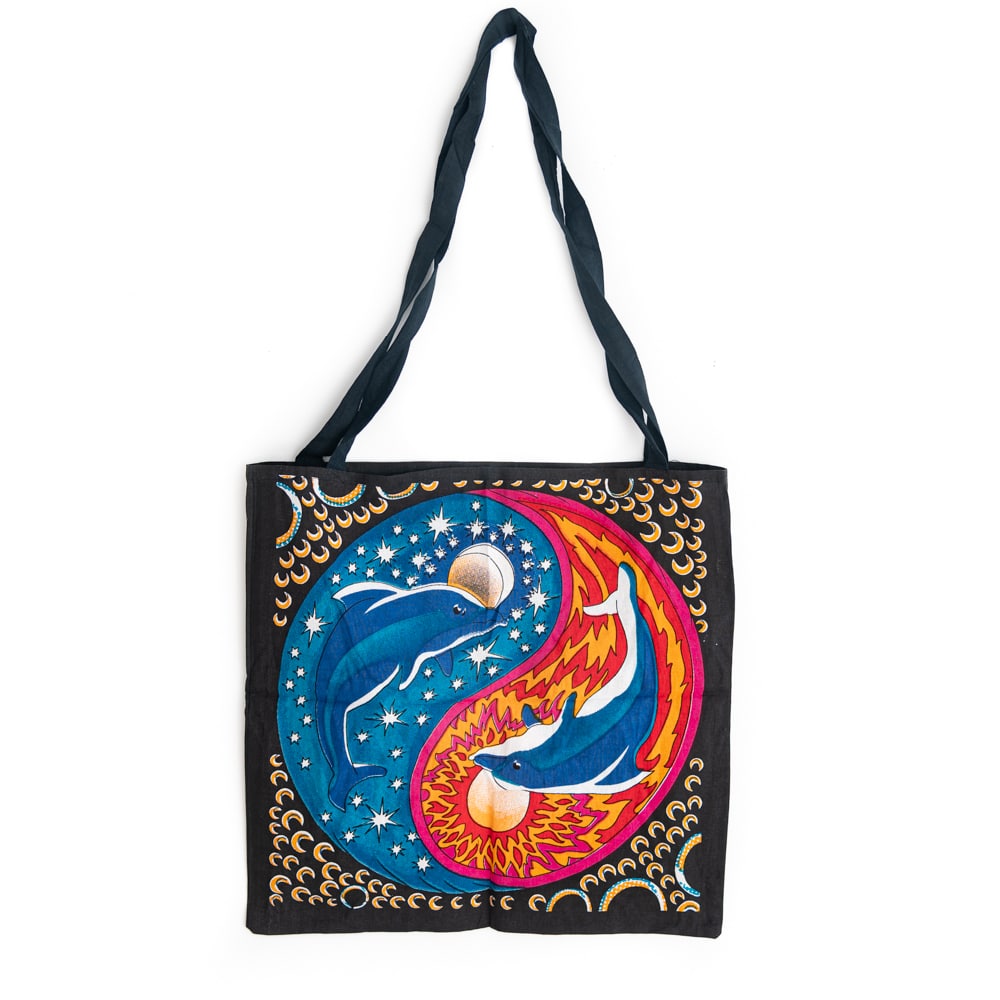 Tote Bag Cotton - Yin Yang Dolphins (45 cm)