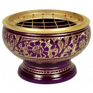 Incense burner Brass purple