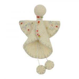 Felt Pin Angel White and Silver Colored