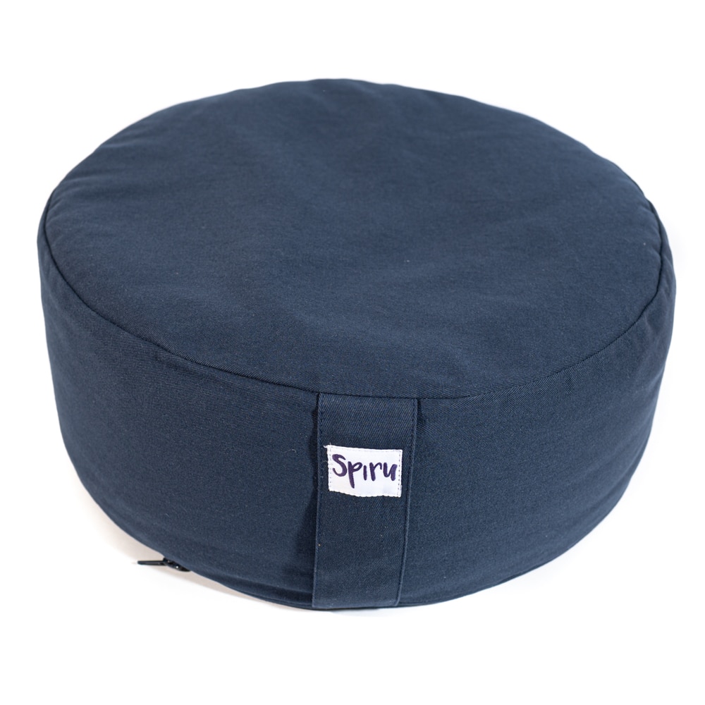 Spiru Meditation Cushion Round Cotton Dark blue - 36 x 15 cm