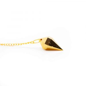 Golden Cone Metal Pendulum with Ornamental Bead