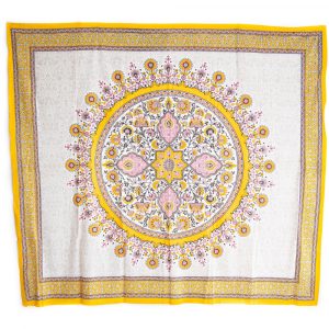 Tapestry Mandala Cotton Yellow Flowers Authentic (240 x 210 cm)