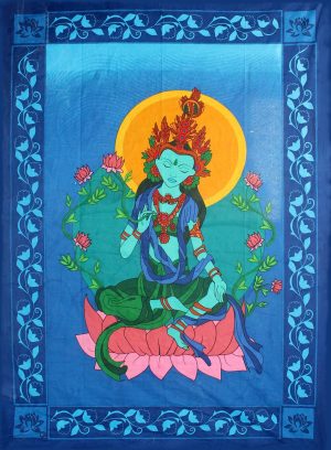COTTON TAPESTRY GREEN TARA W/COLOR SHEET ONLY