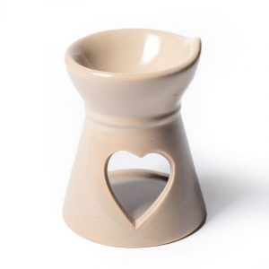 Aroma Burner for Melting Candles - Beige Heart  - 8x6.5cm