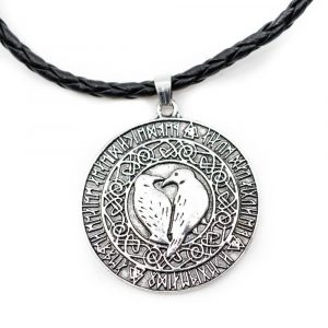 Protective Pendant Viking Runes and Crows