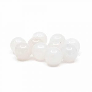 Gemstone Loose Beads White Jade - 10 pieces (12 mm)