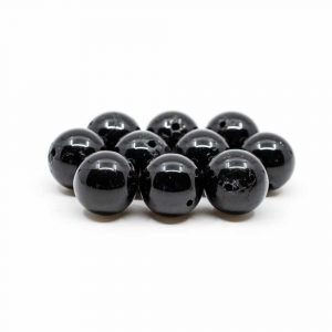 Gemstone Loose Beads Black Tourmaline - 10 pieces (12 mm)