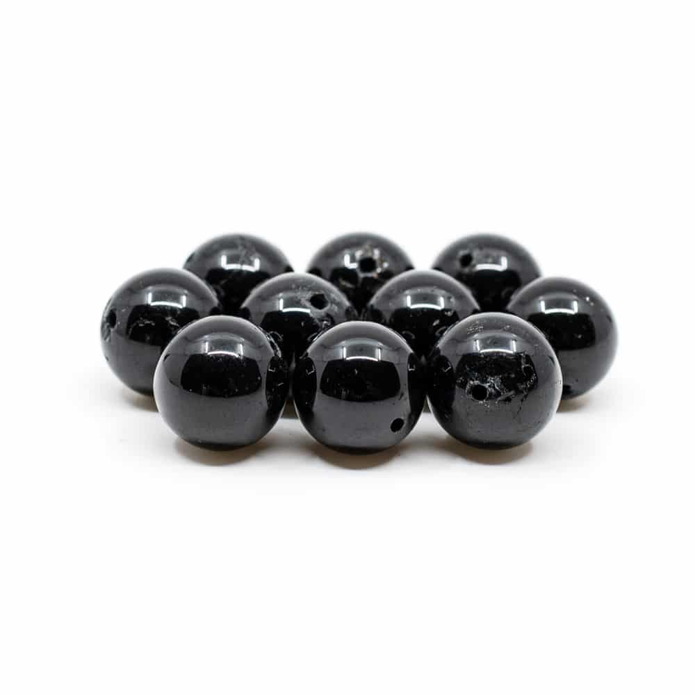 Gemstone Loose Beads Black Tourmaline - 10 pieces (12 mm)