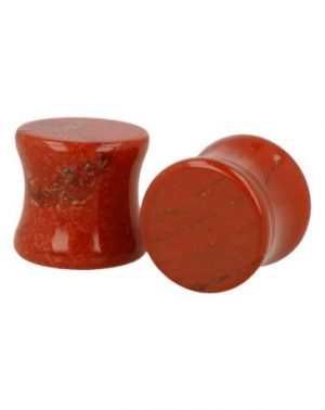 Plug Ear Piercing Per Pair 12 mm Red Jasper