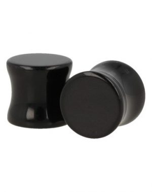Plug Ear Piercing Pair 12 mm Black Obsidian