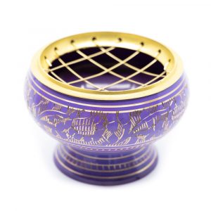 Incense Burner Brass for Charcoal - Purple