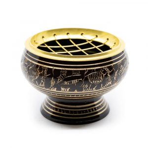 Incense Burner Brass for Charcoal - Dark Brown