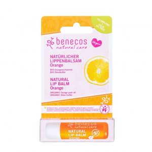 Benecos Natural Vegan Lip Balm Orange 4,8g in Cardboard Box