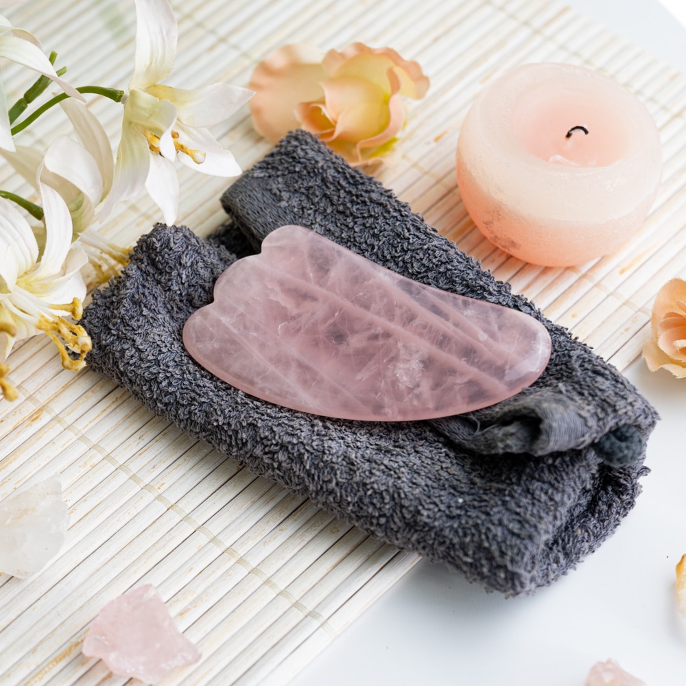 gua sha scraper stone rose quarts