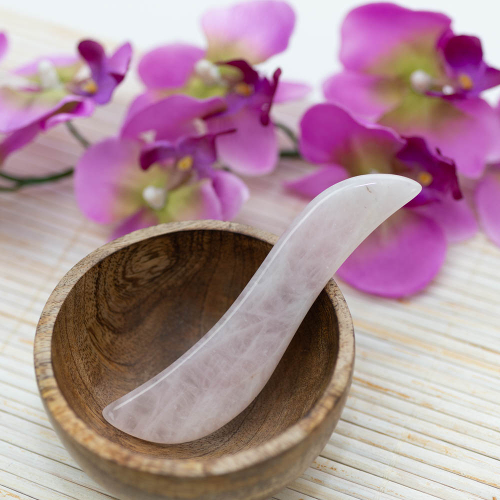 rose quartz gua sha scraper