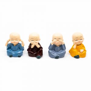 Happy Buddha Image Cheerful Colours - set of 4 - approx. 6 cm
