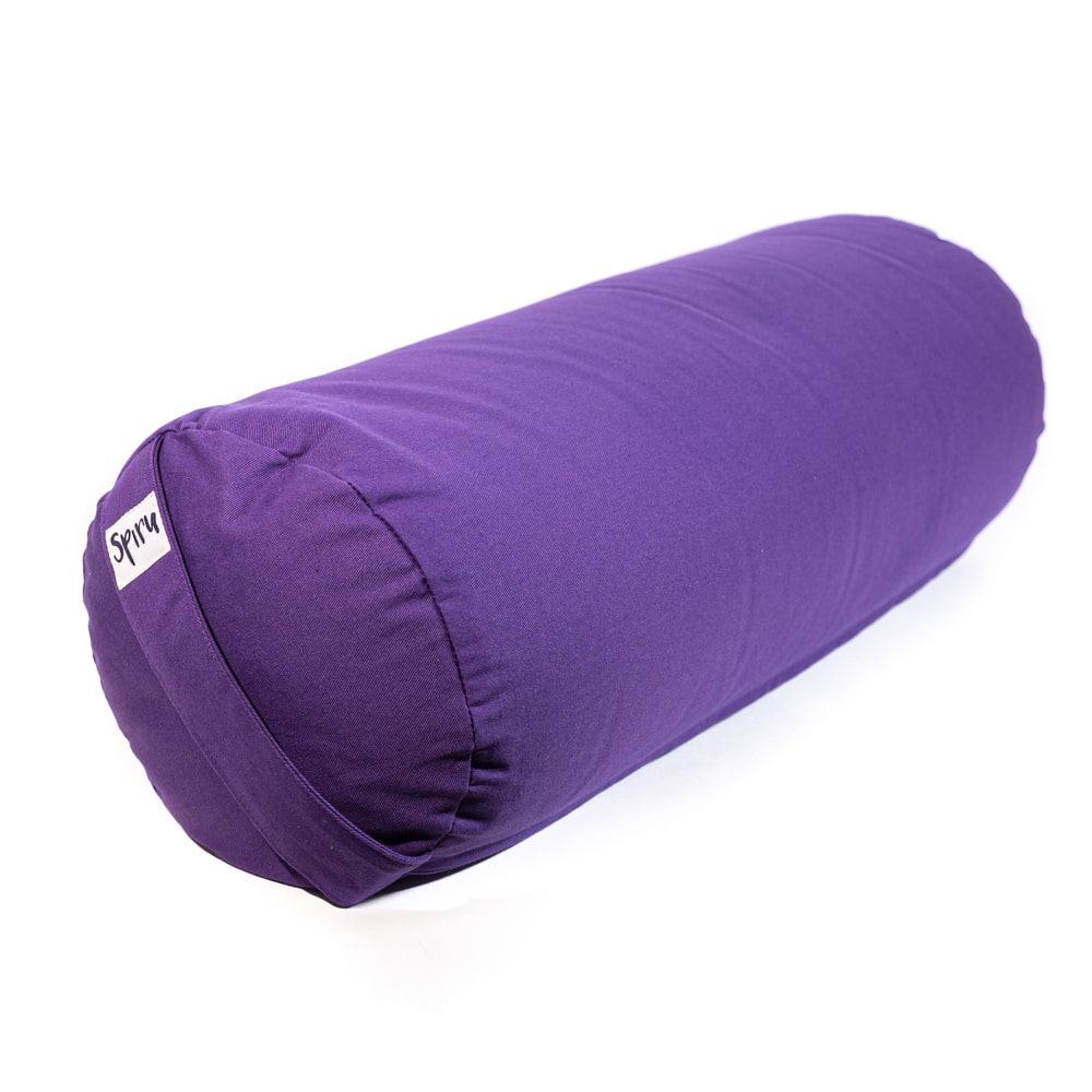 Yoga Bolster Purple Round Cotton - Plain - 59 x 21,5 cm
