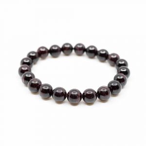 Gemstone Bracelet Garnet Red (18 cm/8 mm Beads)