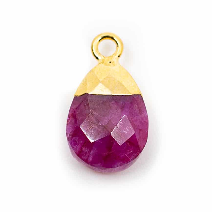 Gemstone pendant Ruby Pear-shaped (10 mm)