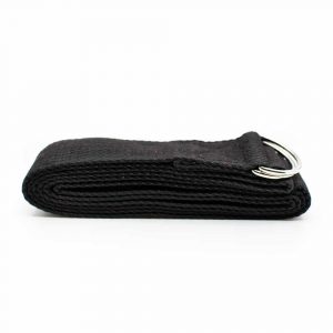 Yoga Belt D-ring Cotton Black (183 cm)