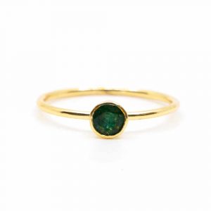 Birthstone Ring Emerald May - 925 Silver (Size 17)