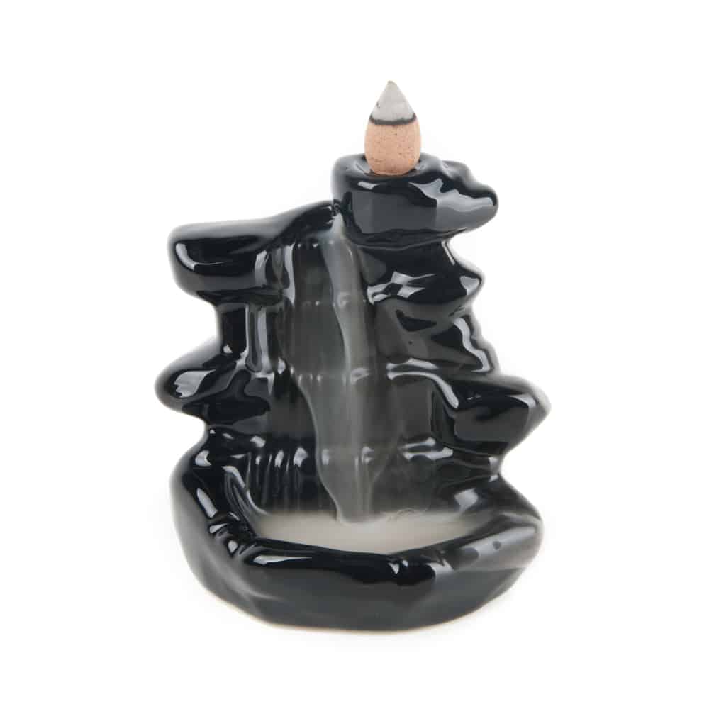 Waterfall Incense Burner Backflow Ceramic Inscents Cone Stick Holder with  10 Cool Back Flow Cones Incent Set : : Home