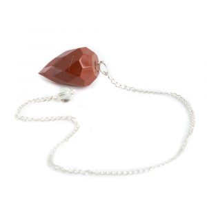 Pendulum Gemstone Red Jasper Diamond Cut