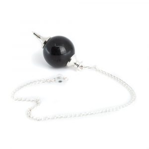Pendulum Gemstone Black Agate Sphere