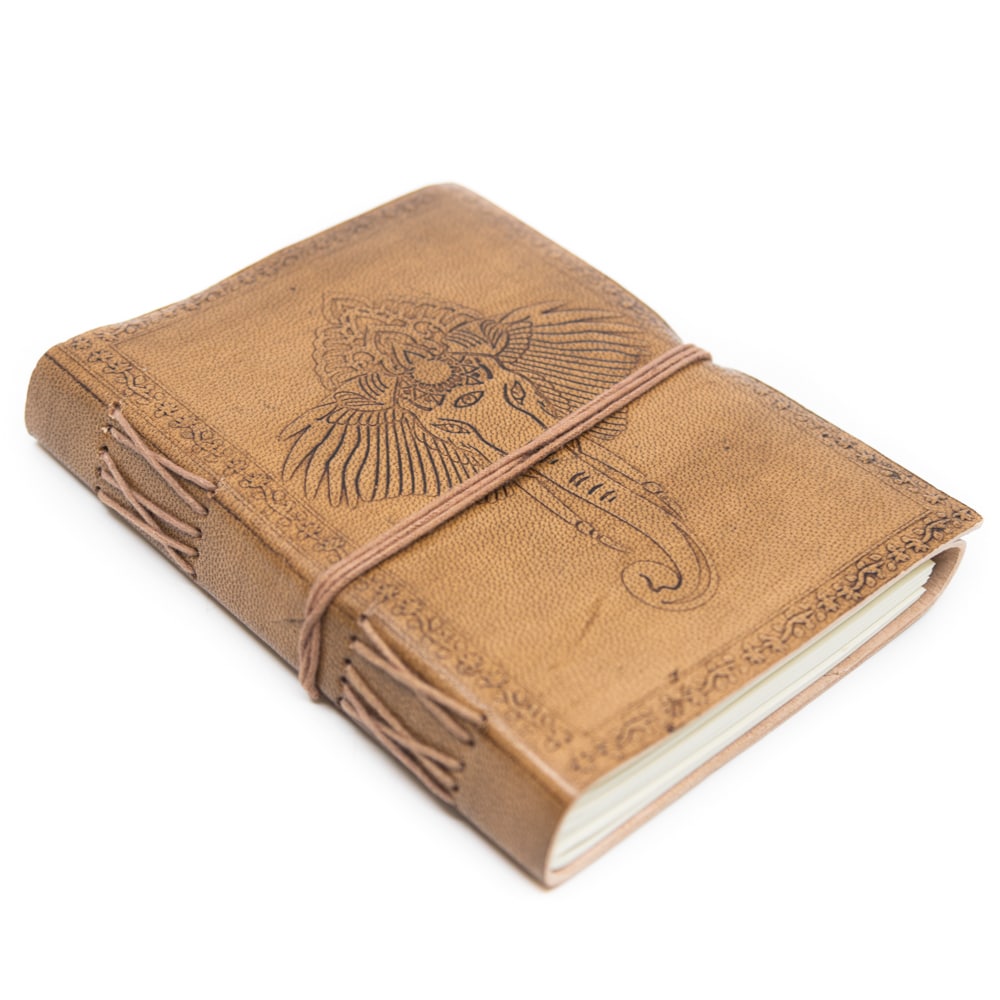 Handmade Leather Notebook Ganesha (17.5 x 13 cm)