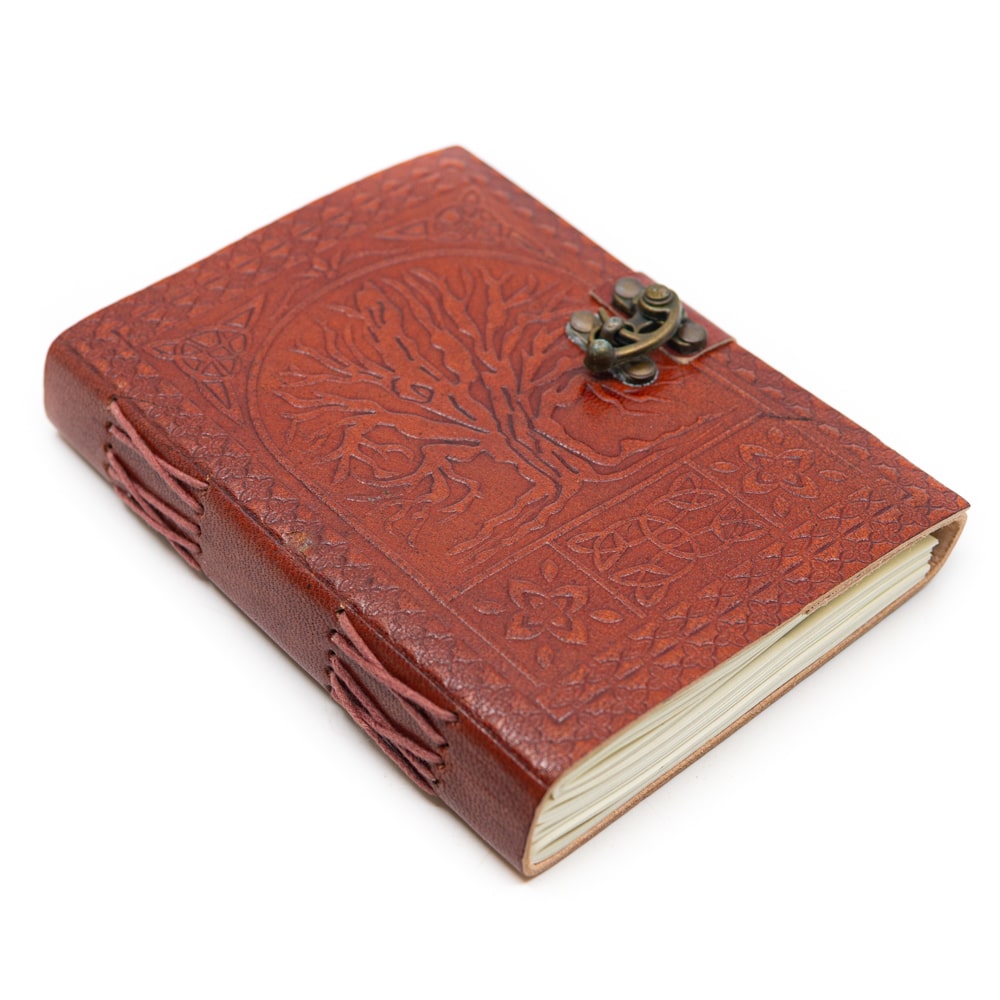 Handmade Leather Notebook Tree of Life (17.5 x 13 cm)