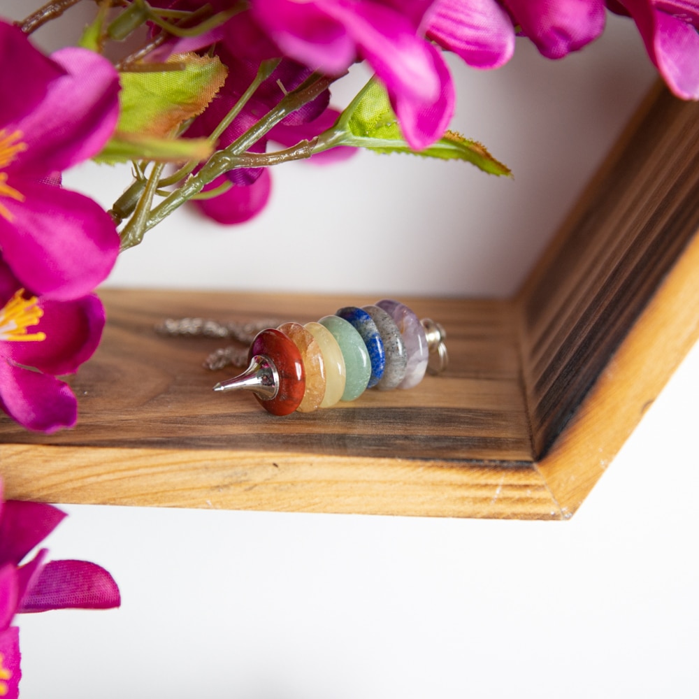 pendulum with chakra gemstones (55 mm)