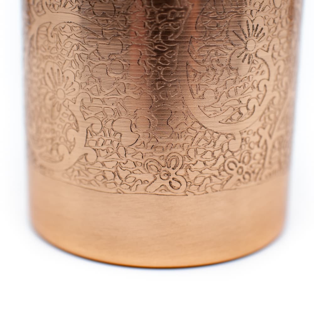 copper water bottle etched