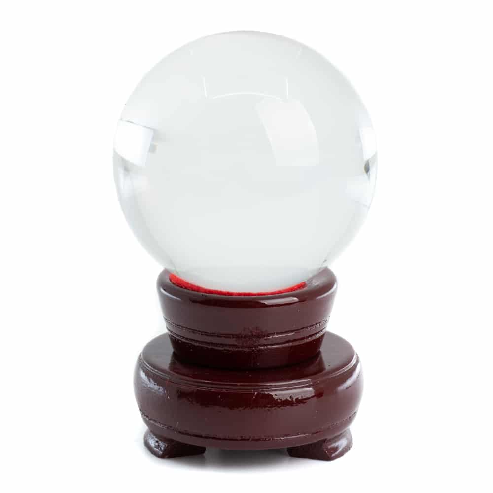 Feng Shui Crystal Ball with Wooden Base (60 mm)