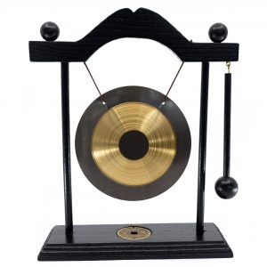 Feng Shui Table Gong with Mallet and Black Frame (20 cm)