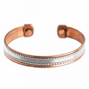 Copper Magnet Bracelet "Silver Grid" Alternative